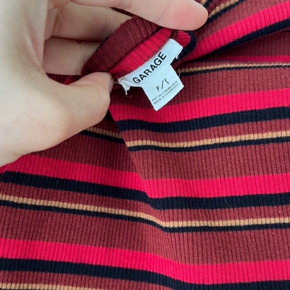 garage red pin-striped red knit mini dress - Picture 7 of 7